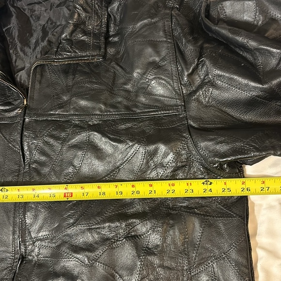 Vintage Black Leather Blazer Jacket - Picture 4 of 10